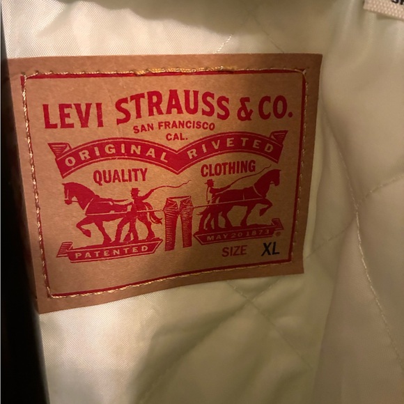 Levi's Mint Green Corduroy Sherpa Collar Cropped Trucker Jacket Grunge EUC XL - Picture 9 of 11